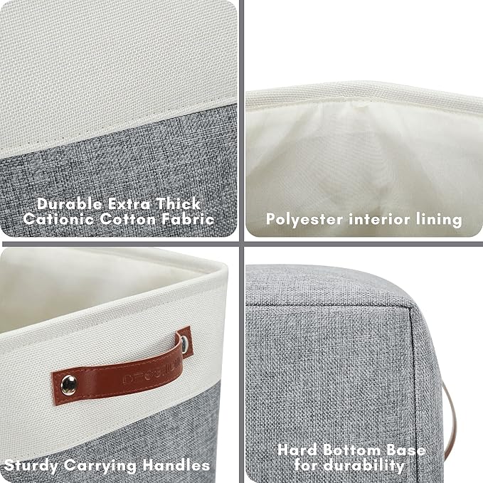 DECOMOMO Extra Large Storage Baskets 54.5L Fabric Storage Bins for Organizing Linen Closet, Toys, Nursery (Slate Grey and White, XXXL - 3 pack)-Ruum Studio Home