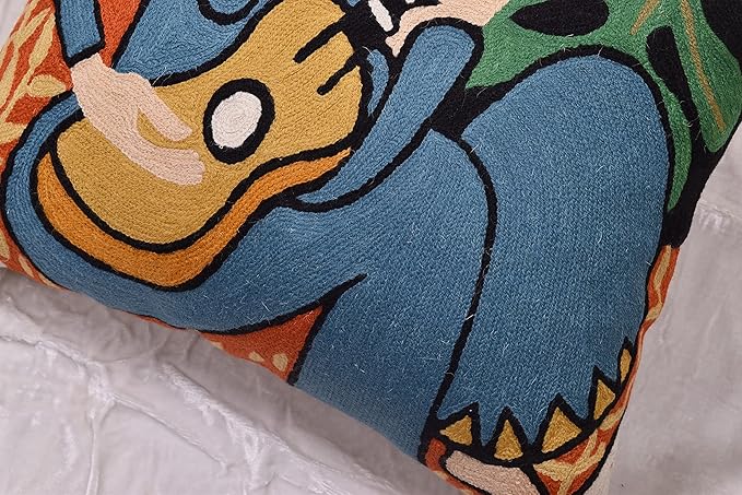 The Music Matisse Decorative Pillow Cover Handembroidered Wool 18x18-Ruum Studio Home