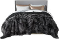 Bedsure GentleSoft Fluffy Tie Dye Black Blankets Queen Size for Bed, Thick Sherpa Faux Fur Fleece Fuzzy Plush Winter Warm Soft Queen Blankets, Black Bedroom Decor Cozy Gifts for Women Men, 90x90-Ruum Studio Home
