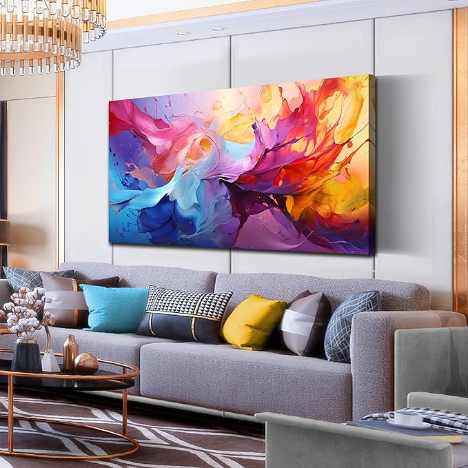 GUGIKA Abstract Wall Art for Living Room, Colorful Canvas Wall-Art for Bedroom, Print, 29x59 Inches-Ruum Studio Home