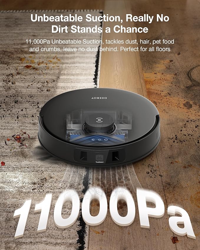 ECOVACS DEEBOT T30S Combo Robot Vacuum and Mop, All in One Cleaning Hub, 11000Pa, ZeroTangle Technology, TruEdge Adaptive Edge, Dual Self-Emptying, Hot Water Washing-Ruum Studio Home