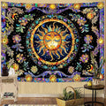 Lunerfex Sun Tapestry Stained Glass Tapestry Wall Decor Tapestries for Bedroom Boho Tapestries Wall Hanging for Bedroom Living Room Glass-Sun-01 60"x80"-Ruum Studio Home