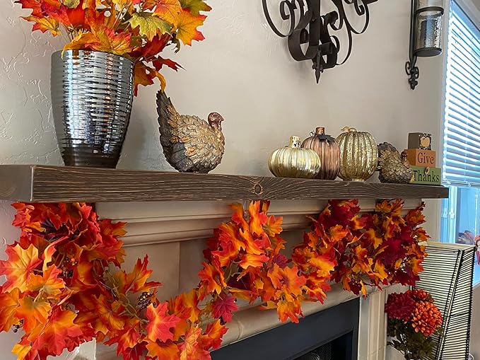 joelsantiques 54 Inch Wooden Floating Shelves for Wall - 54x8x2 in - Made of Natural Wood - Heavy Duty Rustic Wall Shelves for Bedroom - Perfect for Living Room, Kitchen - Medium Brown-Ruum Studio Home