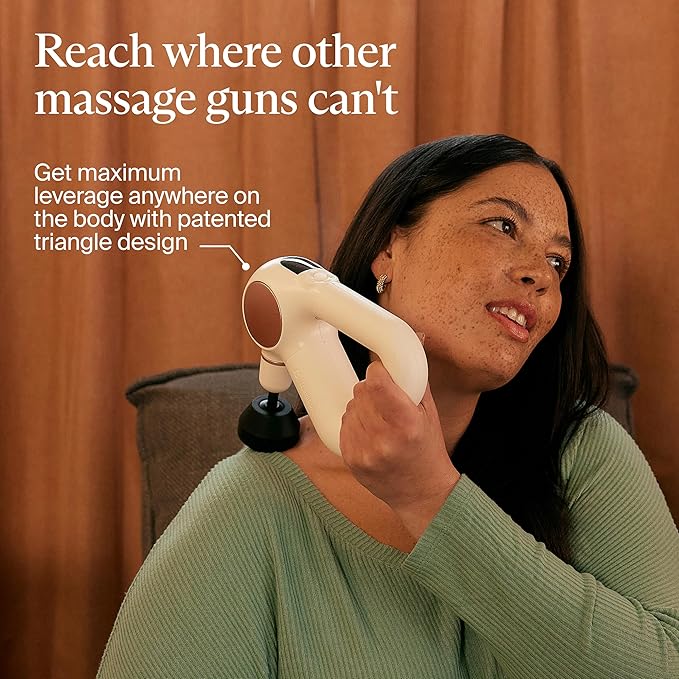 TheraGun Therabody Sense Percussion Massage Gun - Deep Tissue Personal Massager with Preloaded Routines for Stress Relief, Pain Relief & Muscle Soreness in Neck, Back, Leg, Knee, and Shoulder (White)-Ruum Studio Home