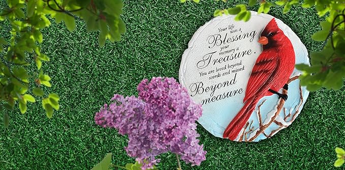 Spoontiques - Garden Décor - Cardinal Stepping Stone - Decorative Stone for Garden-Ruum Studio Home