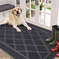 BEQHAUSE Dirt Trapper Door Mat 36" x 60", Doormat Non-Slip Entryway Rugs Washable, Dog Door Mat Stain Resistant and Absorbent Welcome Floor Mat for Front Back Door, Muddy Wet Shoes & Paws, Dark Grey-Ruum Studio Home