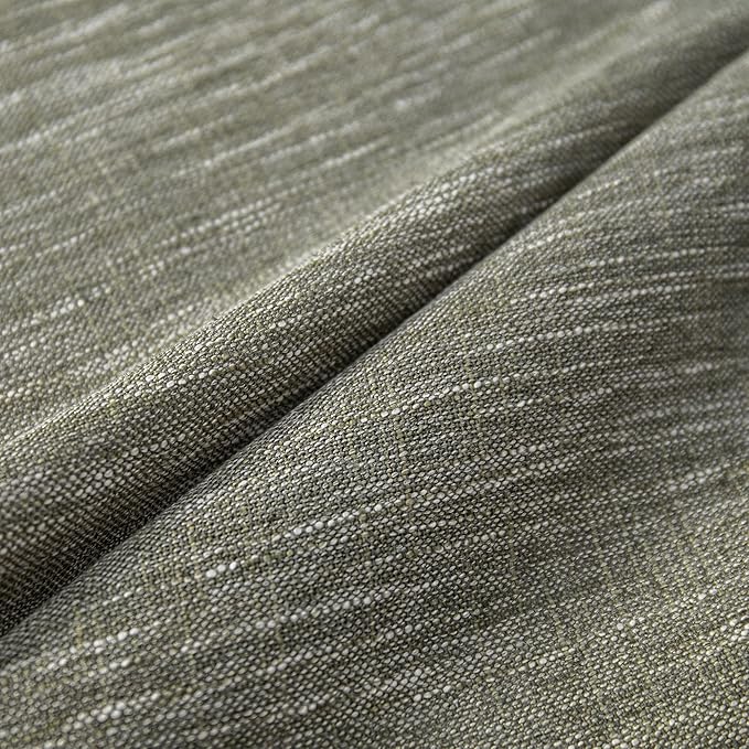MYSKY HOME 95 Inch Curtains Farmhouse Light Filtering Privacy Curtain Drapes for Patio Door Living Room, Linen Look Texture Fabric Bohemian Draperies Soft Touch, 50x95, Olive Green, 2 Panels-Ruum Studio Home
