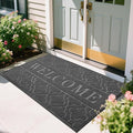 Yimobra Welcome Mat Outdoor Indoor, All-Season Waterproof Front Door Mat Outside Entrance, All-Weather Heavy Duty Non-Slip Doormat, Low Profile Porch Patio Entrance Mats, 60x36, Dark Grey-Ruum Studio Home
