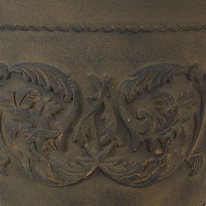 Sunnydaze 19.5-Inch Arabella Large Plant Pot - Polyresin Round Outdoor Planter with Drillable Drainage Holes - Sable-Ruum Studio Home