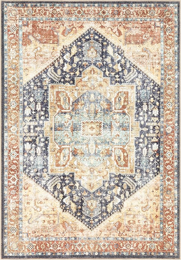 Keen Home Design 3x5 Rug - Machine Washable Entry Rug with Non-Slip Backing, Ideal for Enteryway, Kitchen, Bathroom, Laundry Room - Vintage, Easy Clean, Durable, Low Pile Rug - (3' x 5')-Ruum Studio Home