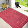PURRUGS Dirt Trapping Door Mat 32" x 47", Non-Slip/Skid Machine Washable Entryway Rug, Dog Doormat, Super Absorbent Welcome Mat for Muddy Wet Shoes and Paws, Burgundy Red-Ruum Studio Home