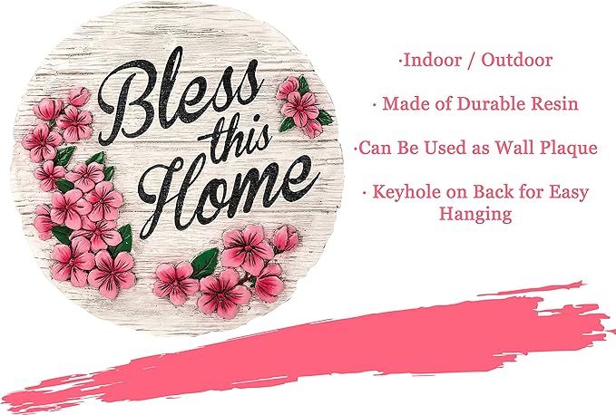 Spoontiques - Garden Décor - Bless This Home Stepping Stone - Decorative Stone for Garden-Ruum Studio Home