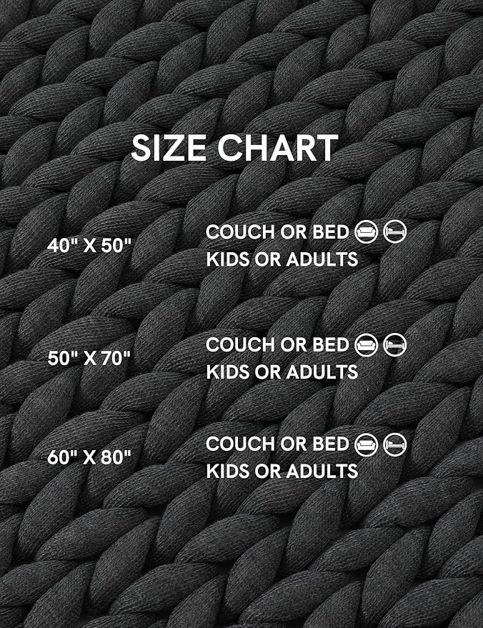 YnM Chunky Throw Blanket, Medium-Weight, Hand Knitted, Skin Friendly, Ventilated and Breathable, Machine Washable, Home Décor Piece for Couch, Sofa and Bed (Charcoal Grey, 50x70 Inch)-Ruum Studio Home