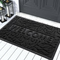 Yimobra Welcome Mat Outdoor, 29.5x17 Waterproof Door Mat Outside Entrance, All-Weather Non Slip Front Door Mat, Low-Profile Entryway Mat Indoor, Porch and Patio, Black-Ruum Studio Home