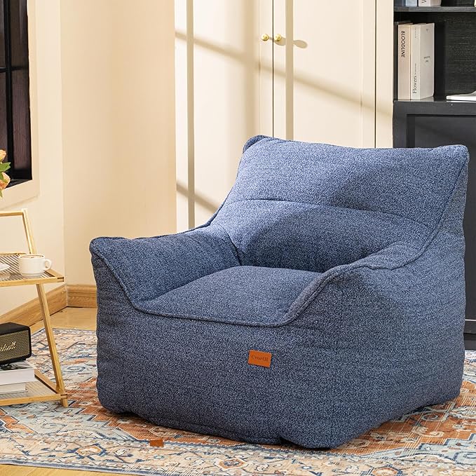Bean Bag Chair with Filler, Bean Bag Sofa Chair with Tufted Soft Armrests Plush Lazy Sofa Comfy Chair,Large BeanBag Chair for Adults in Livingroom, Bedroom-Ruum Studio Home