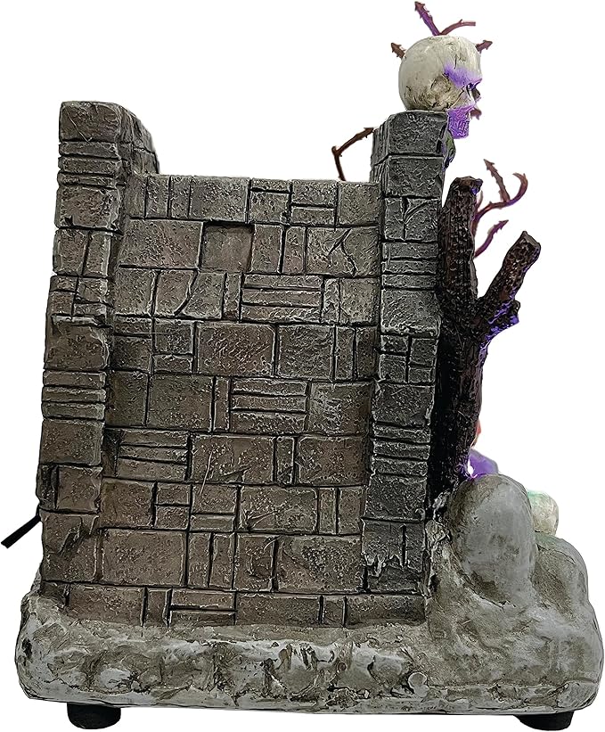Animated Drainpipe Ghoul Halloween Figurine | Spooky Town Collection Accessories with Multi-Color LED, Motion and Sound for Halloween Decorations | 8.66 Inch-Ruum Studio Home