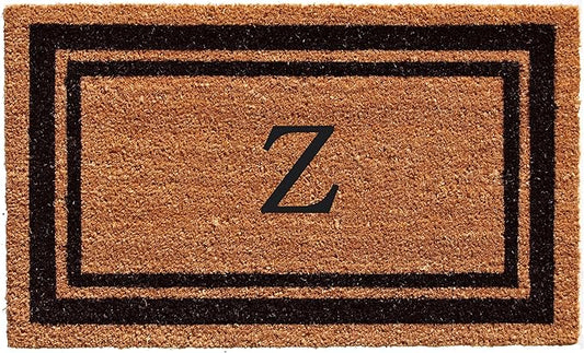 Calloway Mills 152963672Z Black Border 36" x 72" Monogram Doormat Letter (Z)-Ruum Studio Home