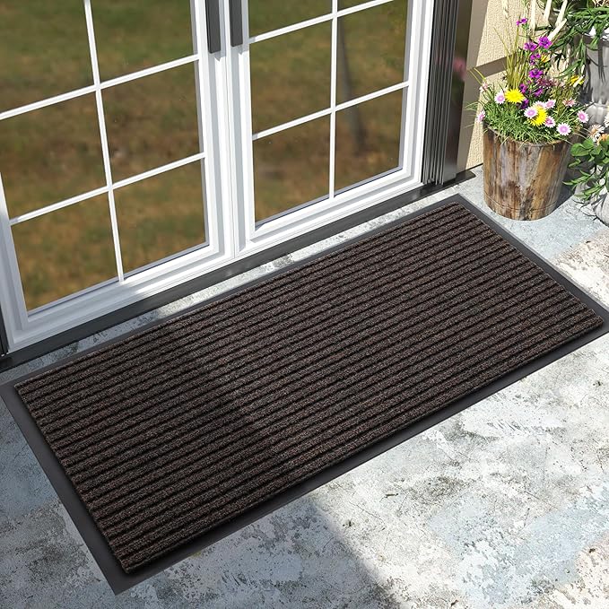 Yimobra Front Door Mat Outdoor Indoor Entrance, 100% Waterproof All-Season All Weather Doormat, Welcome Matt Outside Entry, Non Slip, Low Profile, Heavy Duty Patio Porch Floor Mats,47 x 24-Ruum Studio Home