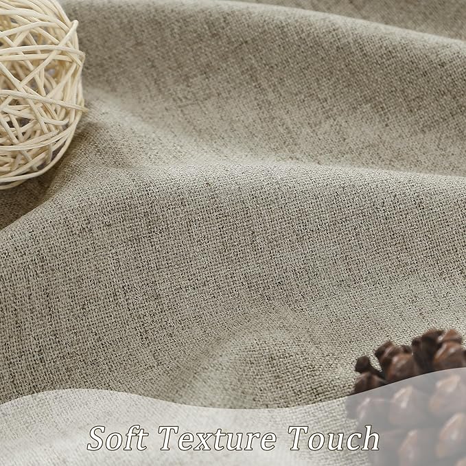 RAIN CITY Blackout Taupe Curtains 94 Inch Long for Bedroom Living Room Linen Textured Farmhouse Room Darkening/Thermal/Noise Reduction Window Treatment Drapes with Hooks 2 Panels, 2x50Wx94L in-Ruum Studio Home