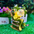 Garden Solar Frog Statue with Glowing Bubble Resin Figurine Outdoor Light Decor Hand-Painted Whimsy for Yard Patio Porch Fairy Decoration Housewarming Unique Gifti for Women-Ruum Studio Home
