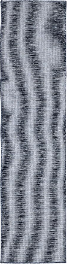 Nourison Positano Navy Blue 2' x 6' Area Rug Easy Clean, Non Shedding, Bed Room, Living Room, Dining Room, Kitchen (6' Runner)-Ruum Studio Home