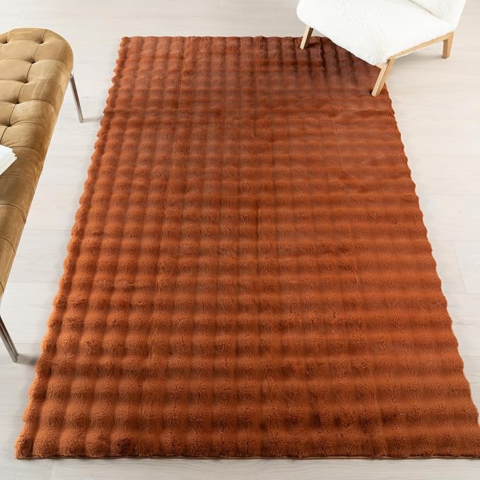 nuLOOM Jeni Checkered 3'9" x 6' Machine Washable Area Rug for Living Room Bedroom Dining Room Kitchen, Brick-Ruum Studio Home