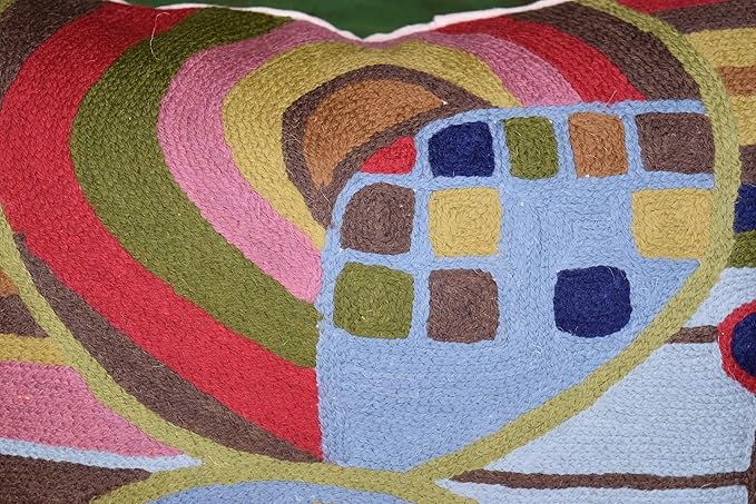 Hundertwasser Modern Pillow Cover Contemporary Pillowcase Outdoor Abstract Couch Accent Throw Pillowsham Mid Century Chair Cushions Handmade Wool Size 18x18-Ruum Studio Home