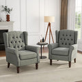 UIXE High Back Accent Chairs Set of 2, Upholstered Armchair in Fabric, Retro Wingback Arm Chair for Living Room, Comfy Single Sofa Bedroom Reading Seat with Solid Wood Legs - Dark Gray-Ruum Studio Home