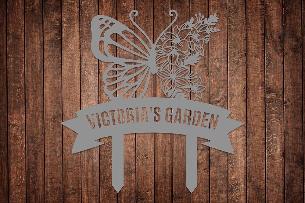 Personalized Metal Garden Sign with Stake, Custom Garden Decor for Outdoor, Custom Family Name Sign, Patio Decorations, Lawn Art, Farmhouse Decorative, Housewarming Gift (CstmDesign7)-Ruum Studio Home