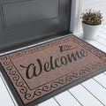 Yimobra Welcome Mat Outdoor Indoor, Waterproof Heavy Duty Front Door Mat Outside Entrance, Extra Sturdy Non-Slip Doormat, Low Profile, Dirt Trapping, 36x24 Inches, Maroon-Ruum Studio Home
