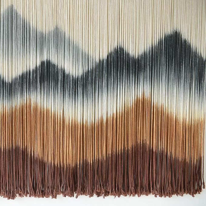 Macrame Wall Hanging Mountain Wall Art Dip-Dyed Macrame Wall Decor Modern Wall Decor Fiber Wall Art Craftsmanship 57" Wx35"L-Ruum Studio Home