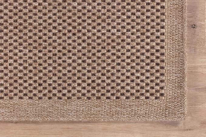 CAMILSON Easy Jute Rug 10x14, Indoor Outdoor Natural Color Fiber Area Rugs for Living Room Patio and Kitchen Rug, Sisal Boho Woven Design, Easy-Cleaning, Washable Outside Carpet Alfombras (10 x 14)-Ruum Studio Home