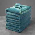 Mellowdy Extra Thick Hearty Plush Flannel Blanket (Deep Turquoise, 60x80) - 500GSM Twin Size Warm Blanket for Winter, Fall | Soft, Fluffy, Cuddly, Perfect for Bed, Oversized Throw for Couch, Sofa-Ruum Studio Home