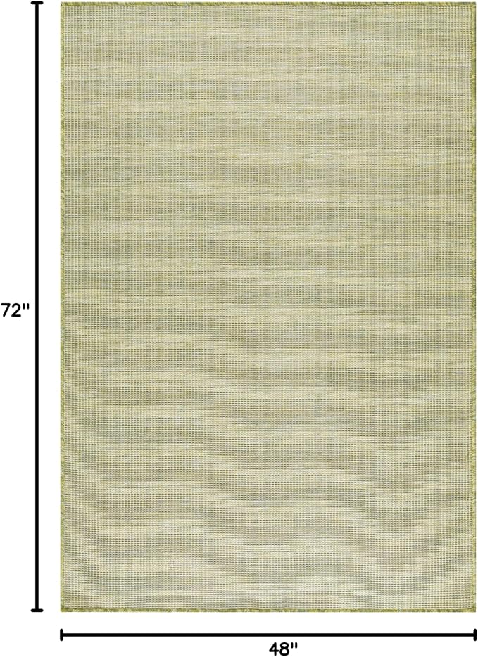 Nourison Home Positano Indoor/Outdoor Green 4' x 6' Area Rug, Easy Cleaning, Non Shedding, Bed Room, Living Room, Dining Room, Backyard, Deck, Patio (4x6)-Ruum Studio Home