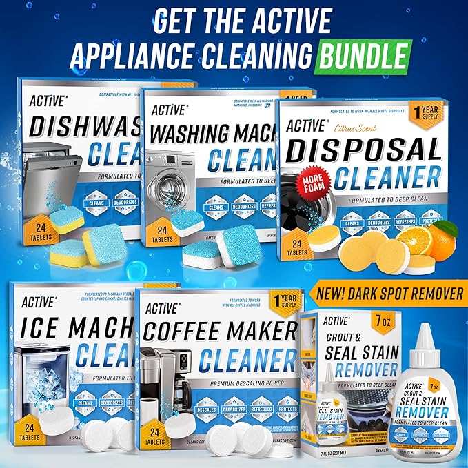 Washing Machine Cleaner Descaler 24 Pack - Deep Cleaning Tablets For HE Front Loader & Top Load Washer, Septic Safe Eco-Friendly Deodorizer, Clean Inside Drum and Laundry Tub Seal - 12 Month Supply-Ruum Studio Home