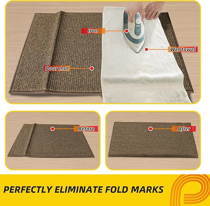 JSEI Dirt Trapper Door Mat 32"x48" Non-Slip Washable Entrance Mat, Dog Doormats, Absorbent & Fade-Resistant Floor Mats, Low Profile Welcome Mats for Entryway, Front Door, and Inside Entrance, Brown-Ruum Studio Home