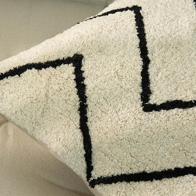 Tufted Boho Pillow Covers 18X18 Inch Throw Pillow Covers Decorative Cushion Cover Exquisitely Crafted with Hand-Finished Tuft Farmhouse Pillow Case for Couch Sofa Bed Living Room Bedroom-Ruum Studio Home