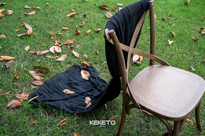 6pcs Halloween Table Runner Black Cheesecloth Gauze Rustic Premium Cotton Cheese Cloth Table Runner 120 Inch 10 FT for Wedding Bridal Baby Shower Long Sheer Boho Christmas Decorations-Ruum Studio Home
