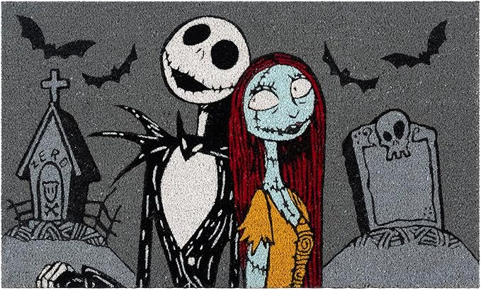 Gertmenian Nightmare Before Christmas Coir Doormat - 2x3 Welcome Mat (2-Pack), Ideal for High Traffic Areas in Front Door, Garage, Entryway - Welcome Nightmare/Jack & Sally, 80005-Ruum Studio Home