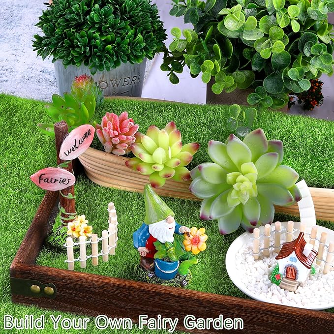 Elcoho 6 Pieces Fake Grass for Crafts Fairy Garden 6 x 6 Inches Artificial Garden Grass for Miniature Ornament Dollhouse DIY Decoration-Ruum Studio Home