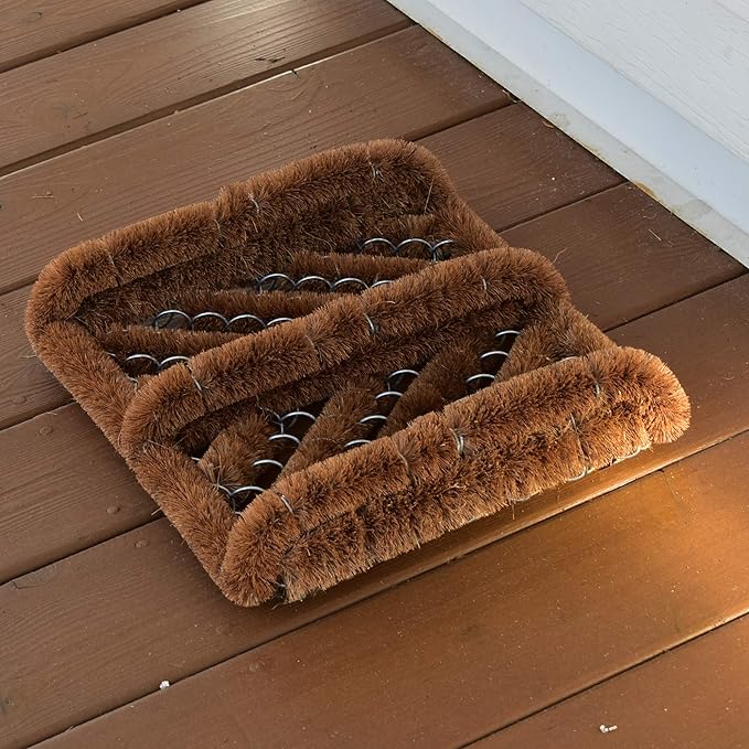 NINAMAR Natural Coir Boot Scraper Door Mat - 13 x 12 inch - 2 Pack-Ruum Studio Home