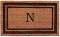 Calloway Mills 152982436N Brown Border 24" x 36" Monogram Doormat (Letter N)-Ruum Studio Home