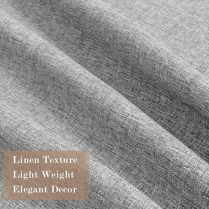 Light Grey Pinch Pleat 100% Blackout Drapes Linen Blend, Room Divider, Room Darkening, Energy Saving, Furniture Protecting, Light Blocking Extra Wide Privacy Curtains, 200Wx108L, 1 PC-Ruum Studio Home