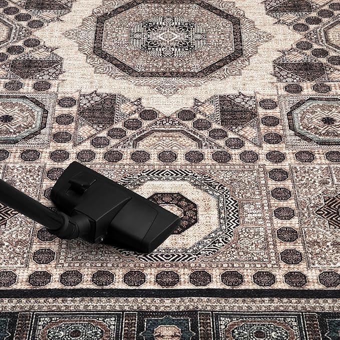 Keen Home Design 2x12 Rug - Machine Washable Runner Rug with Non-Slip Backing, Ideal for Hallway, Entryway, Kitchen, Laundry Room - Vintage, Easy Clean, Durable, Low Pile - (2'6" x 12')-Ruum Studio Home