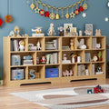 Book Shelf Set of 2, 8 Cubes Storage Organizer, 3-Tier Open Shelf Wooden Bookcase, Freestanding Wooden Bookshelf Cube Shelf for Bedroom, Living Room, Home Office-Ruum Studio Home