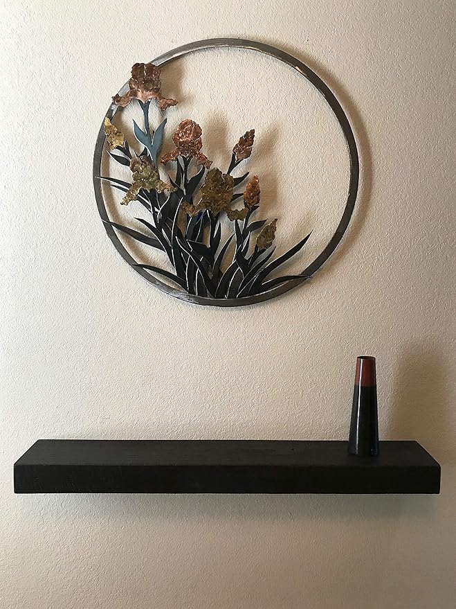 joelsantiques 24 Inch Wooden Floating Shelves for Wall - 24x6x2 in - Made of Natural Wood - Short Heavy Duty Rustic Wall Shelves for Bedroom - Perfect for Bathroom, Kitchen - Black-Ruum Studio Home