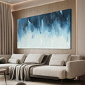Canvas Wall Art Decor Large Wall Art Pictures For Living Room Abstract Art Work Decoration White Blue Wall Art Decor Abstract Wall Art Paintings Prints for Bedroom Office Kitchen Wall Decor 29" x 58"-Ruum Studio Home
