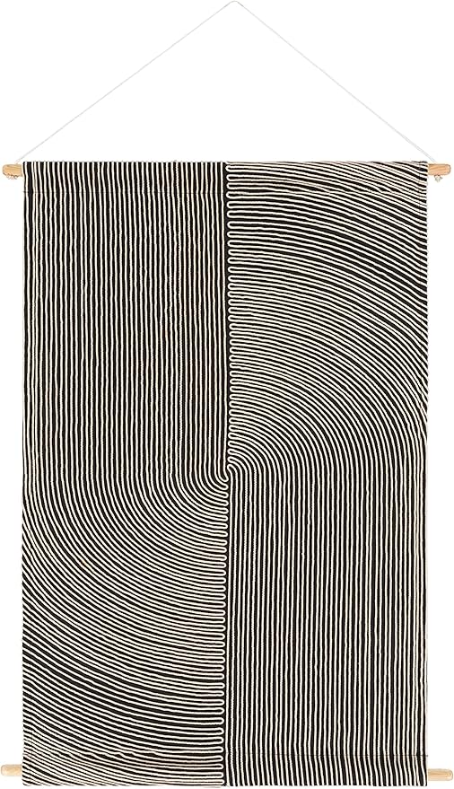 Mark&Day Wall Art, Gerlos Modern Farmhouse Black Macrame Tapestry Wall Hanging for Living Room, Bedroom, Office or Kitchen (36"H x 24"W)-Ruum Studio Home
