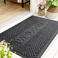 Mibao Front Door Mat Outside Entrance, Durable Outdoor Indoor Mat, Low Profile Heavy Duty Doormat, Non-Slip, Traps Dirt and Moisture, Easy Clean Patio Porch Entryway Mat, 47" x 32", Grey-Ruum Studio Home