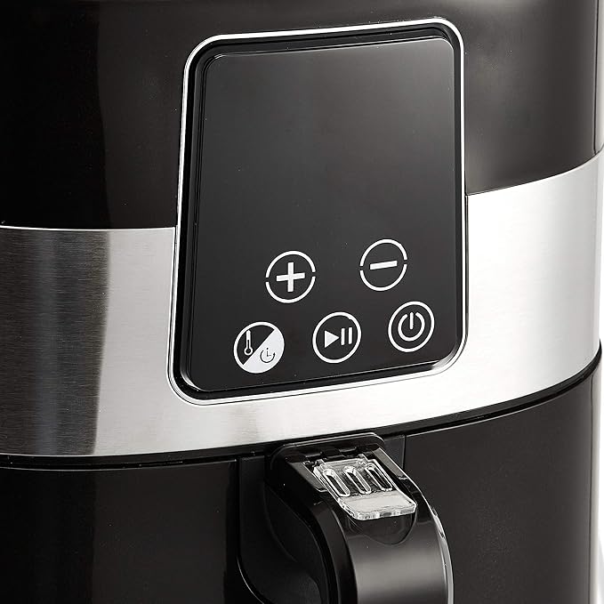 Amazon Basics 3.2 Quart 6-In-1 Air Fryer (Fry, Crisp, Roast, Bake, Reheat, Dehydrate), Non-Stick, with Timer, Auto Shut-Off, Digital Touch Screen, 180-400°F, 1400W, Black/Silver-Ruum Studio Home
